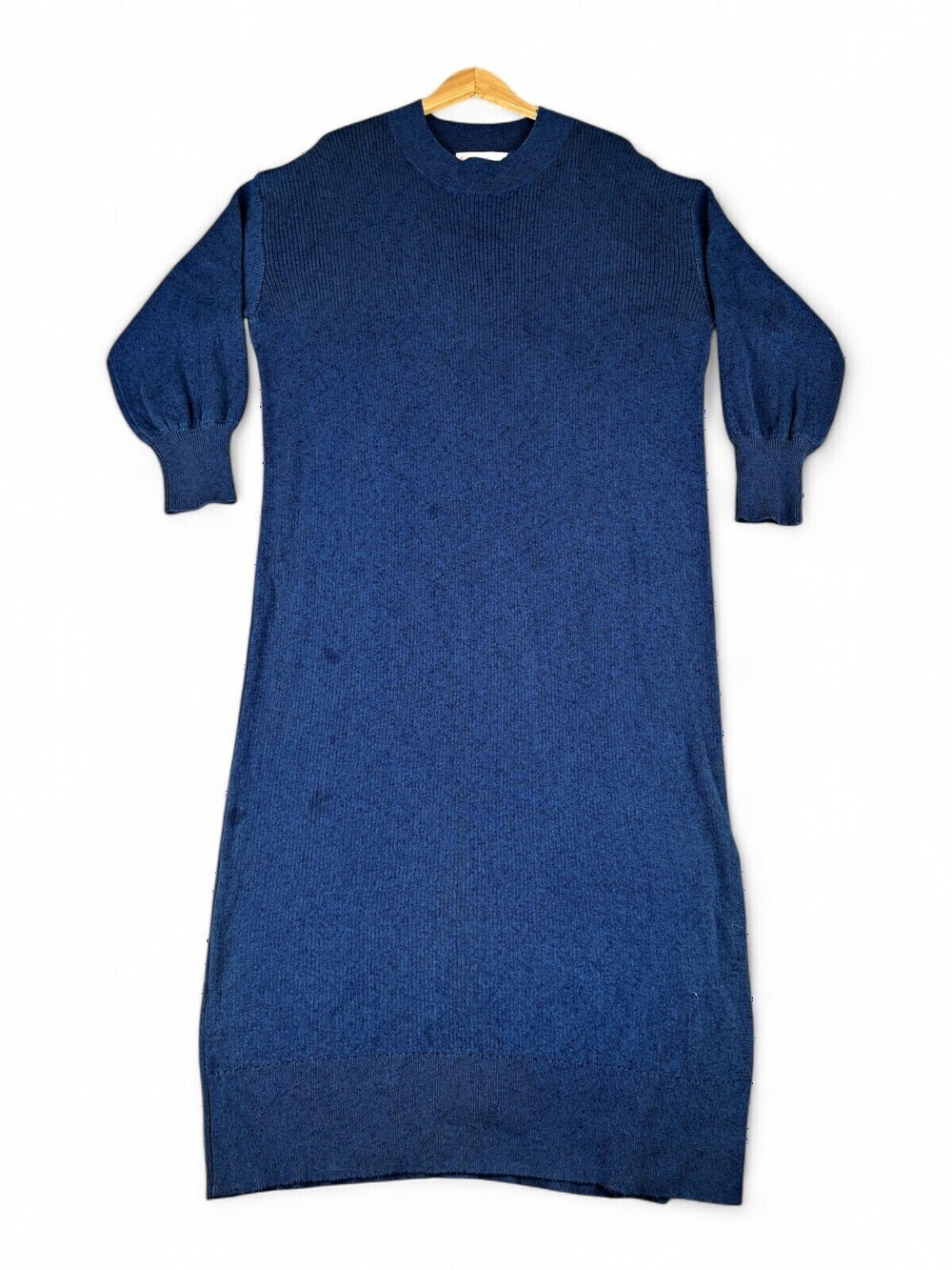 FP Beach Ribbed Knit Long Sleeve Sweater Dress XL Navy
